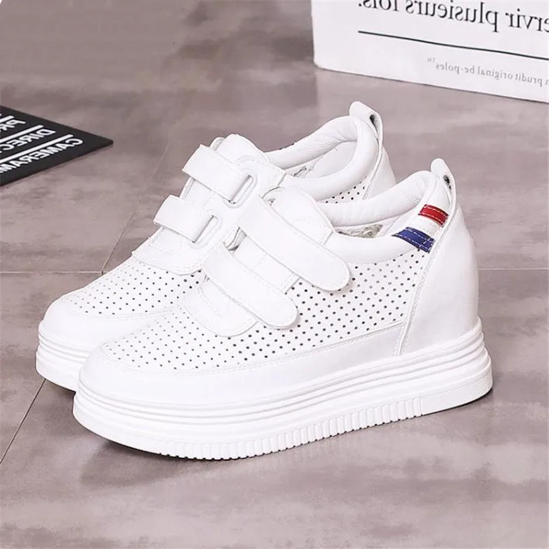 

Новинка весна-осень 2022, маленькие белые туфли, универсальные, с толстой подошвой, Спортивные Повседневные туфли на очень высоком каблуке 8 с...