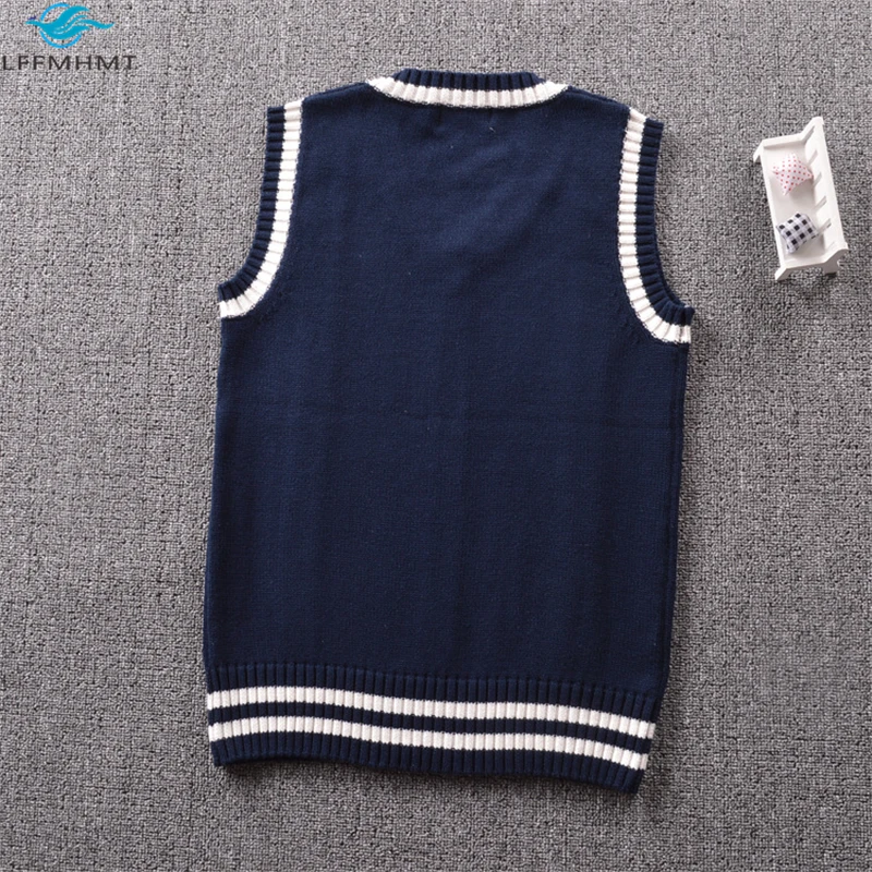 

Women Spring Autumn Fashion School Twist Pattern Contrast Color v-Neck Sleeveless Vest England Style Simple Casual Out Waistcoat