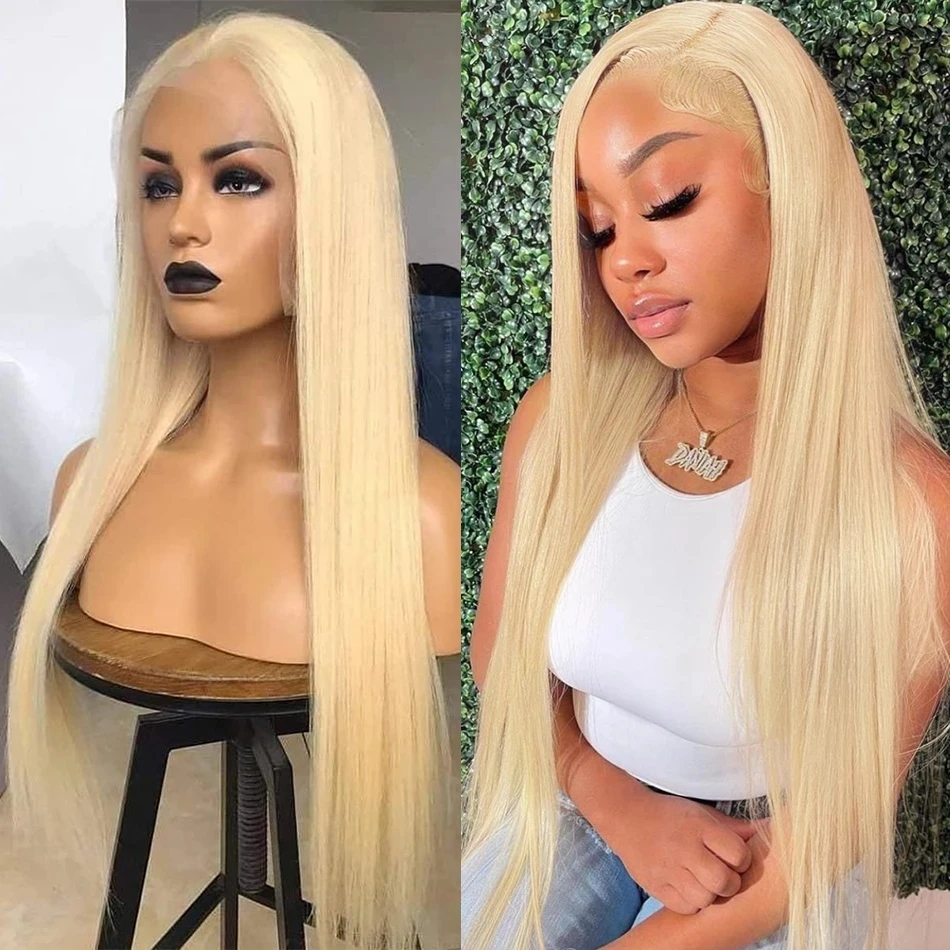 

613 Lace Front Wig 13x4 Lace Front Human Hair Wigs Pre Plucked Glueless Brazilian Straight Blonde Transparent Lace 150% Remy
