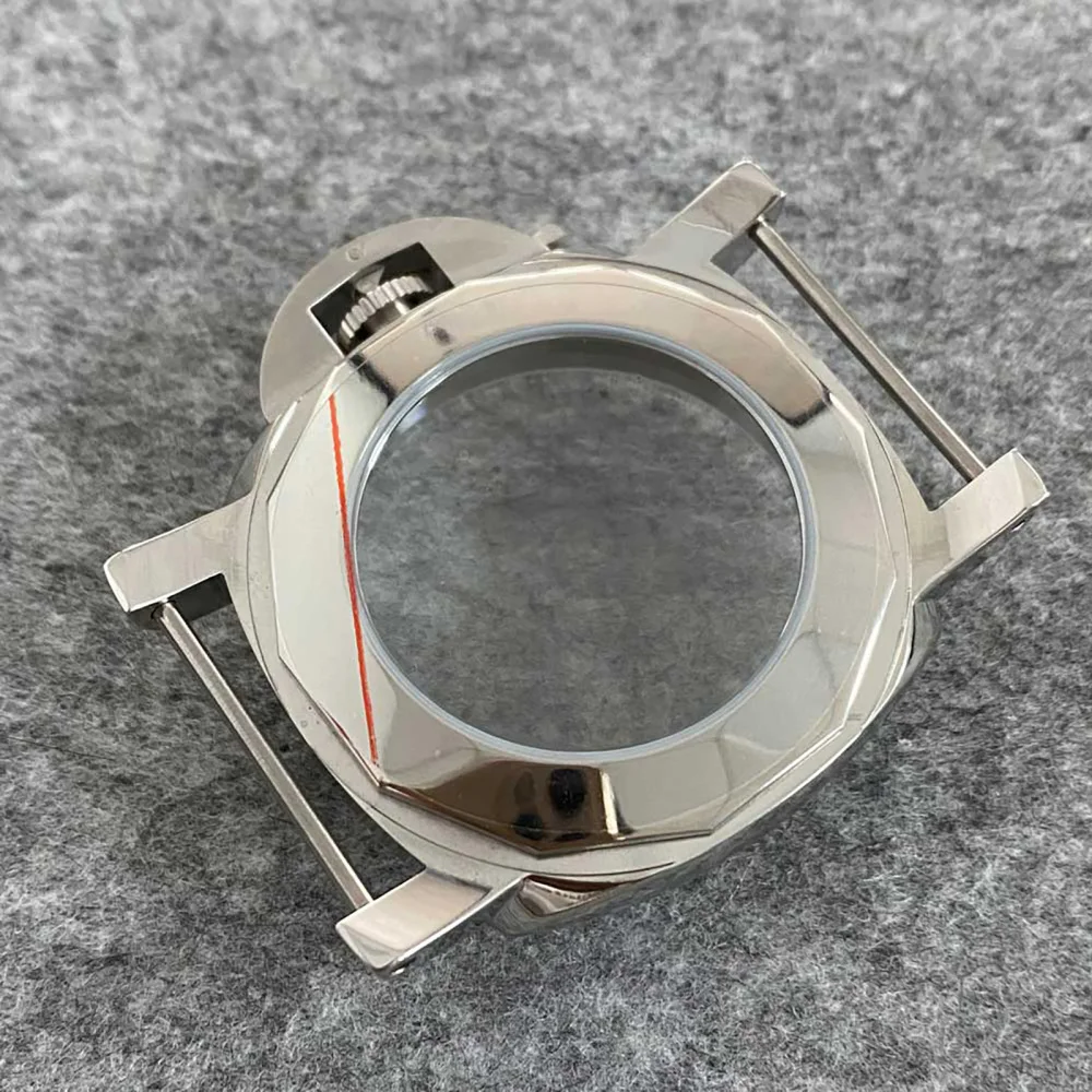 

44mm Men Watch Polished Shell 316 Steel Mineral Glass For ETA 6497/6498/ ST3600/ ST3620 Movt Repair Parts 1950 Case