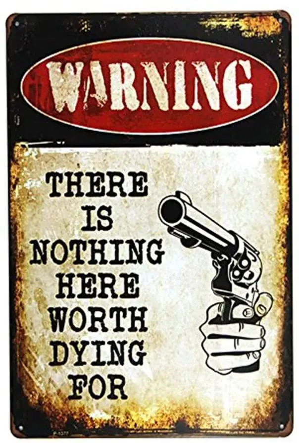 

Warning There is Nothing here Metal Sign Wall Decor Garage Shop Bar Living Room Wall Art Poster (BLM006)