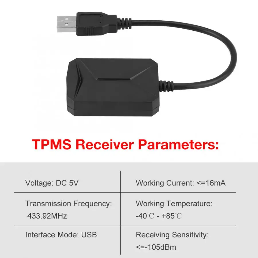 Система контроля давления в шинах TPMS с 4 внешними датчиками для автомобиля Android
