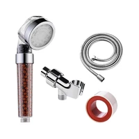 led shower head set high pressure filter filtration water saving spray handheld showerheads with hose and base