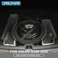 for volvo xc60 2018 2019 2020 2021 trunk storage box xc60 spare tire storage box abs material flocking car accessories