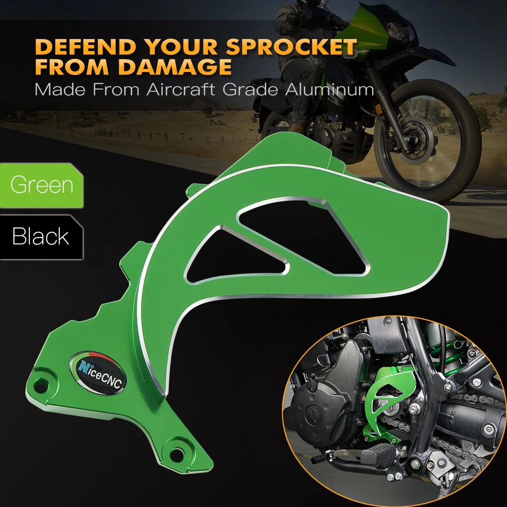 

1Set Motorcycle Chain Guide + Sprocket Guard for Kawasaki KLR650 2008-2018 2016 2017 KLR 650 Sprocket Guard Protector Case Saver