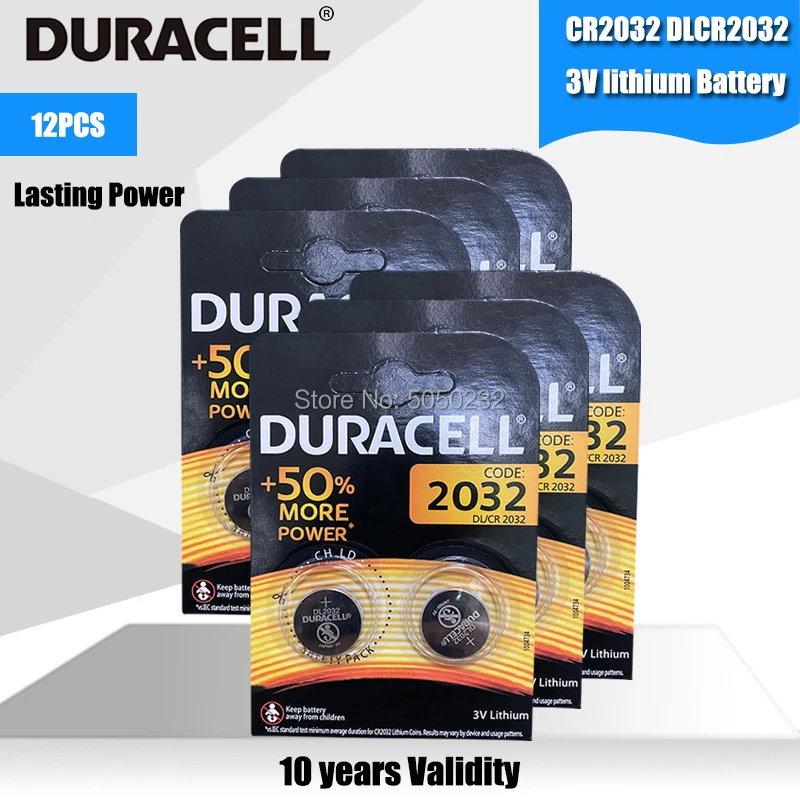 Кнопочные Батарейки DURACELL CR2032 12 шт. Литиевые 3 в для часов игрушек компьютера