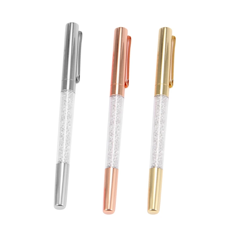 

Rose Gold Pen, Bling Crystal Pen Gel Ink Roller Ball Pens Fine Point Black Ink Rose Gold/Silver/Gold Pen For Office School Suppl