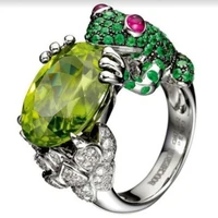 megin d hot sale punk casual personality full diamond frog metal rings for men women couple friend fashion design gift jewelry