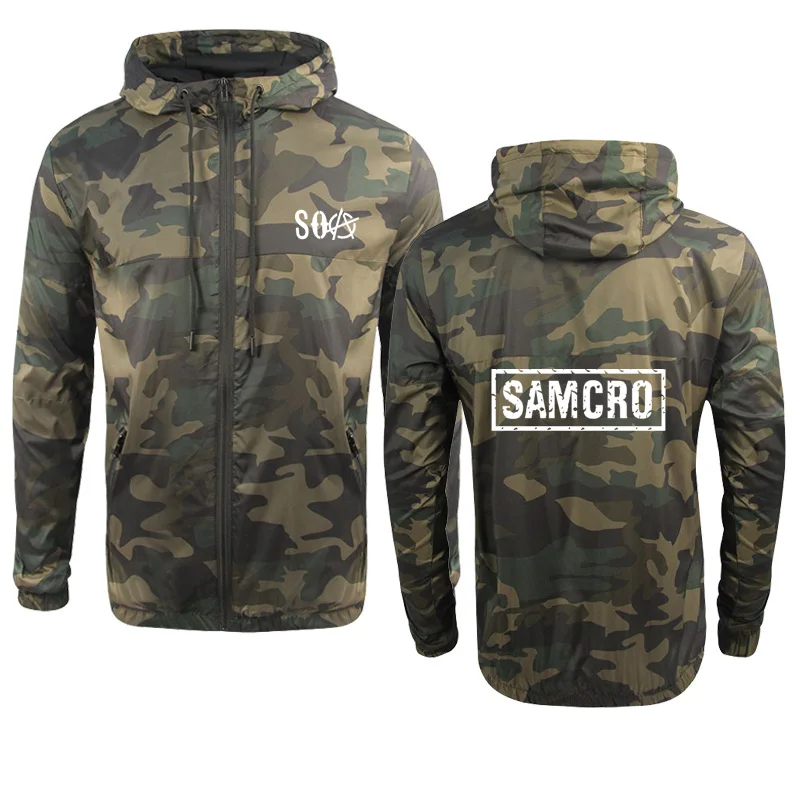 

Spring Autumn Casual Men's Zip Jacket SOA Sons of Anarchy Print Men's Jacket Fashion Cotton High Quality Sports jacket