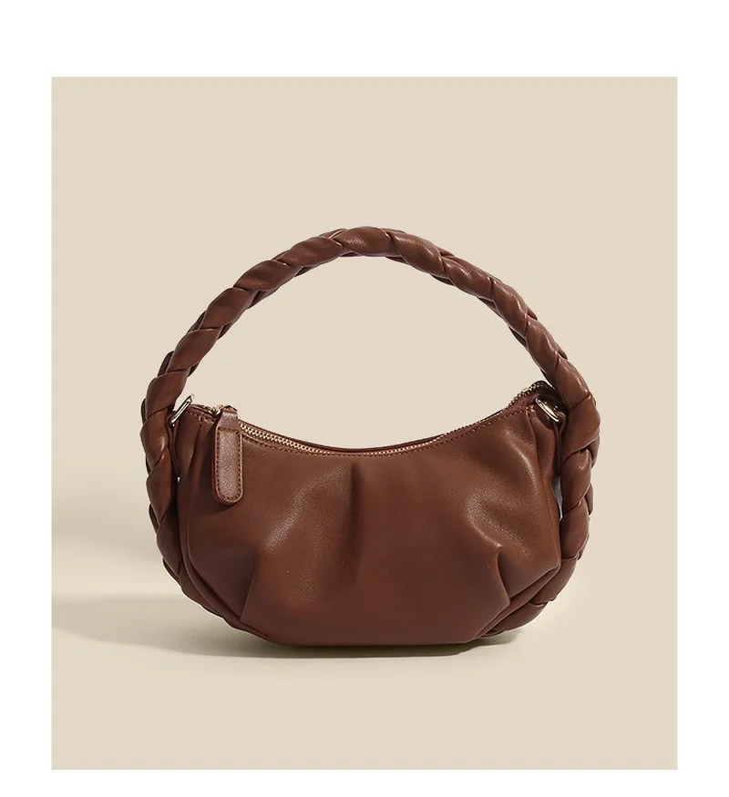 

Bag texture advanced niche new moon bag 2021 summer new woven bag women's portable one shoulder small messenger bag