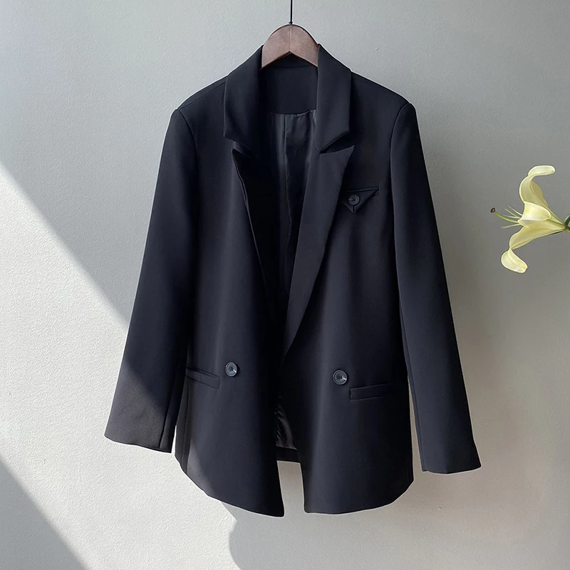 

SISPELL Pure Color Women's Coat Lapel Collar Long Sleeve Loose Multicolor For Female Blazer Coats Fashion Streetwear Tide 2021