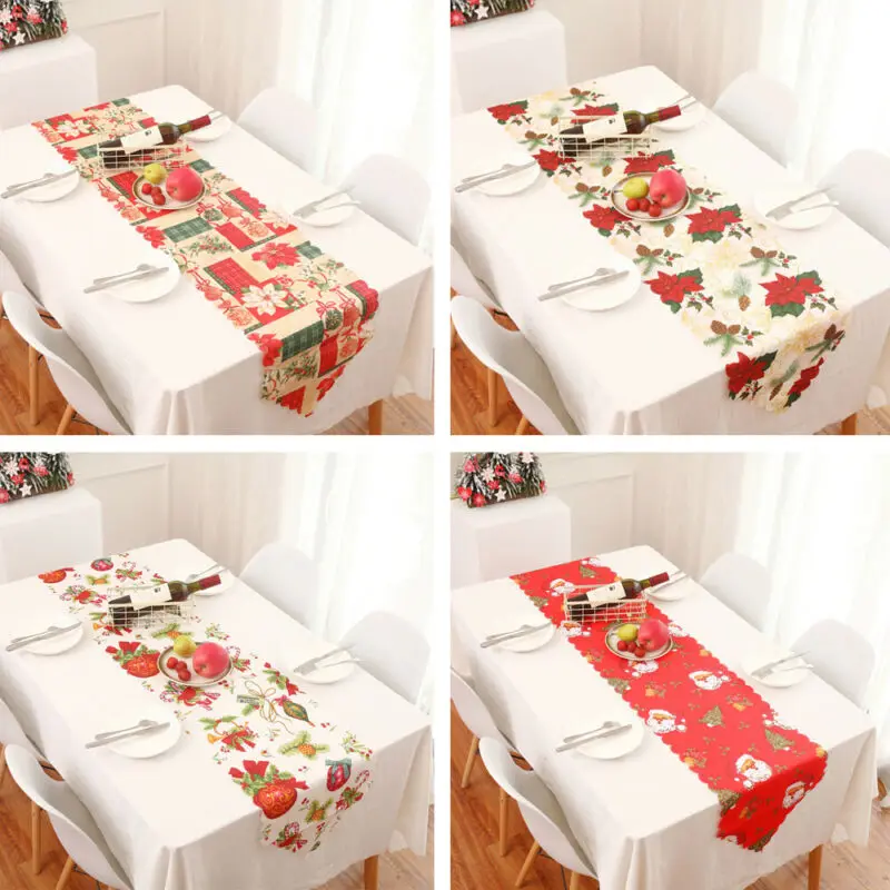 Новый рождественский Настольный коврик с Санта Клаусом 35x178 см цветочный чехол