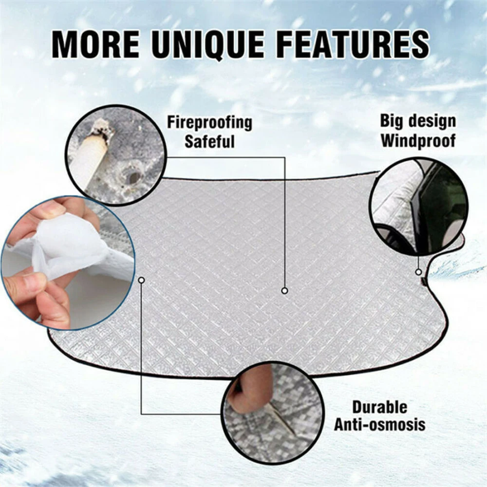 

Cotton Windshield Thicker Cover Winter Protector 143*90CM Accessories Aluminum