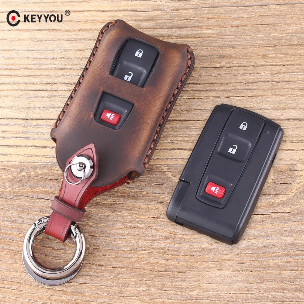 Кожаный чехол KEYYOU для ключей Toyota Prius 2004 2005 2006 2007 2008 2009|Футляр автомобильного ключа|