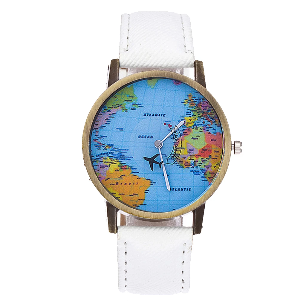 Мода Глобального Путешествия На Самолете Карта Джинсовая Ткань Band Смотреть