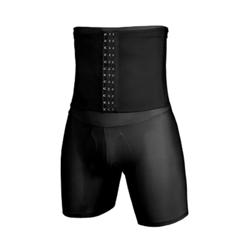 

2021 New Men's spanx large size abdominal underwear breathable tight height waist band waist lift hip plastic leg spanx