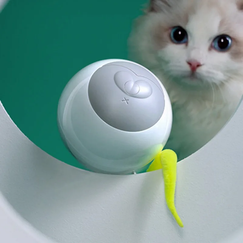 

Smart Interactive Cat Toy 360 Degree Automatic Rotating Ball Rechargeable Pet Toy Built In Rotating LED Light