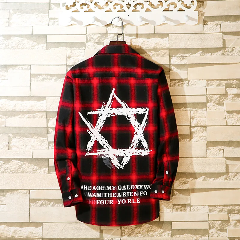 Рубашка Alowen с начесом в клетку фланелевая Хлопковая сорочка длинным рукавом