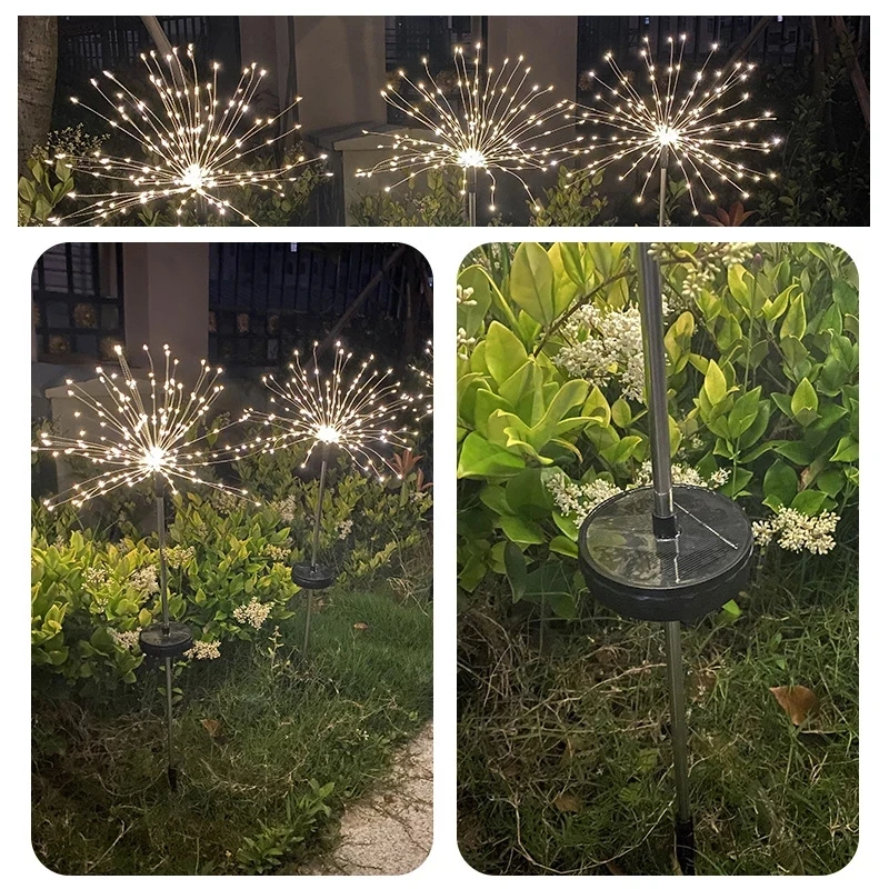 

LED Lawn LightFlashing Firework Light Outdoor Courtyard Landscape Solar Ground Plug Lamp Waterproof Christmas Decoration