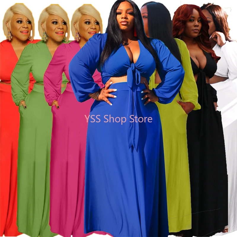 

New Plus Size Women Clothing Two Piece Set High Waist Long Skirt and Top Set Outfits for Womens Matching Sets