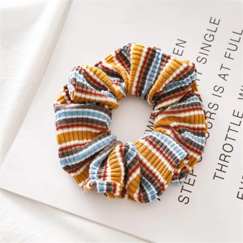 

Women Girls Velvet Vintage Plaid For Women Hair Elastic Hairband Scrunchies Korean Ponytail Holder Headwear Hair Accessories