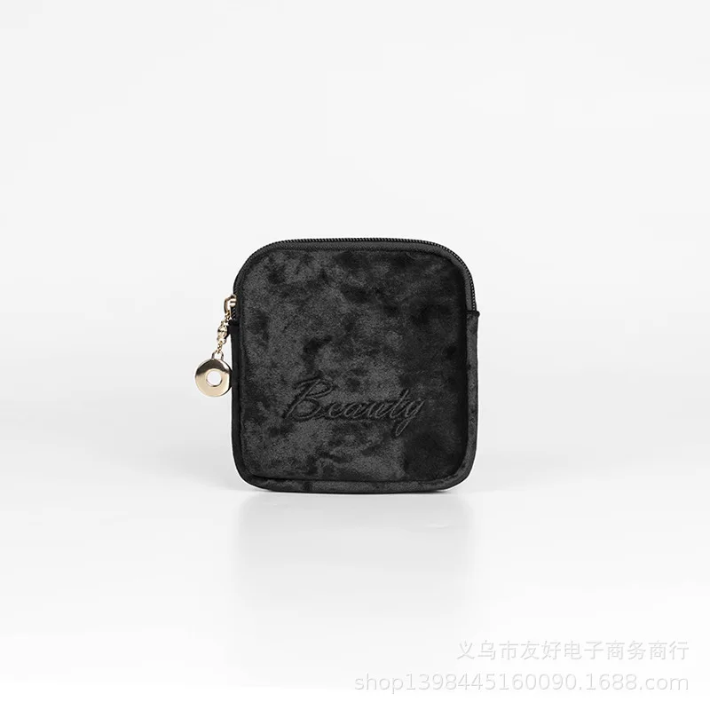 Black BalleenShiny 1 шт. кошелек цвета конфет ключи карты мини цифровой продукт сумка бытовая портативная гигиеническая салфетка сумки для хранения - Цвет: Black
