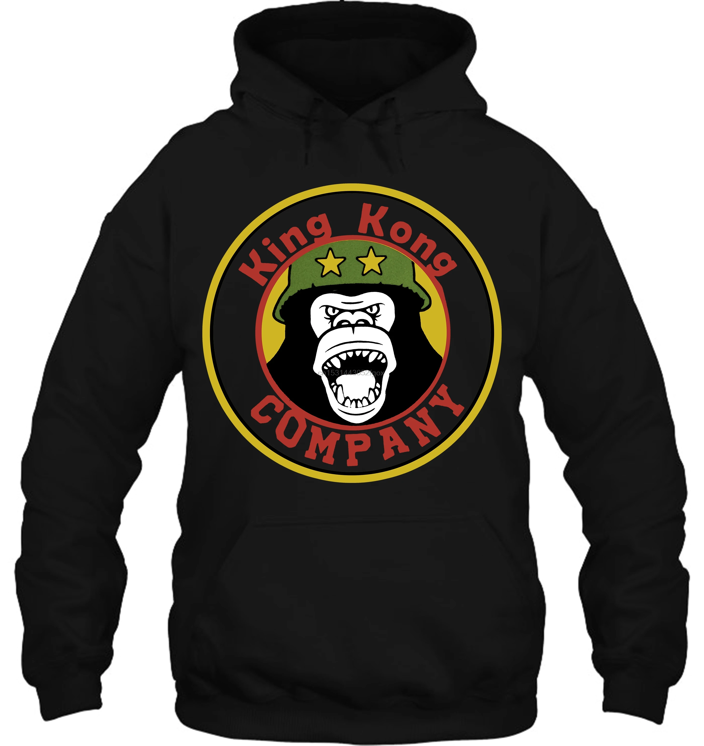 Мужская толстовка с капюшоном логотипом компании King Kong Классическая Ретро