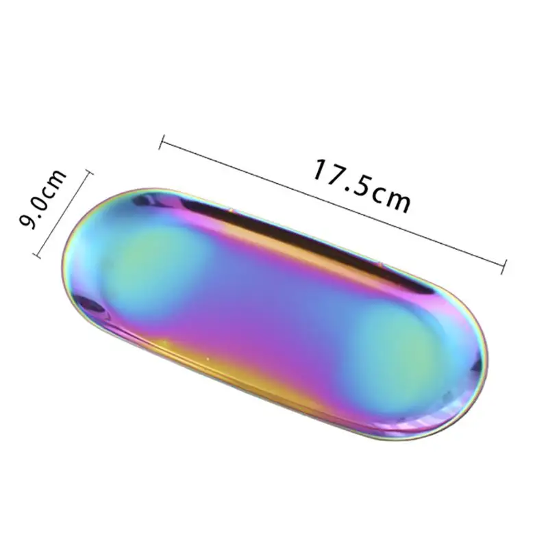 

Stainless Steel Jewelry Dish Decorative Nordic Style Ring Dish Holder Key Tray Cosmetics Jewelry Organizer Table Decorative