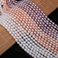 natural freshwater pearl beads high quality rice shape punch loose beads for diy elegant necklace bracelet jewelry making 5 6mm