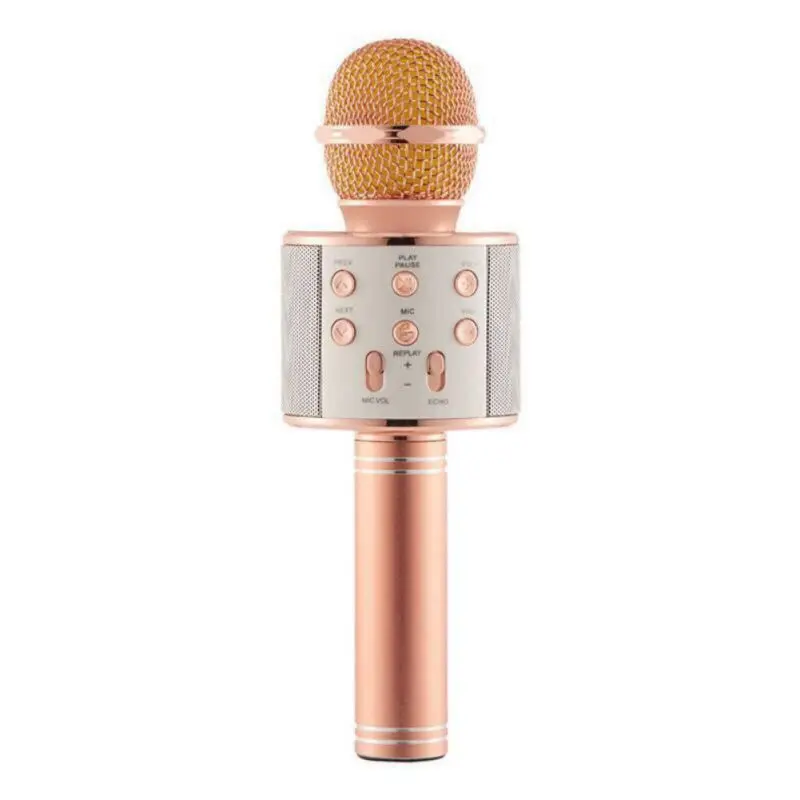 

WS858 Professional Wireless Microphone Speaker Karaoke Condenser MIC Bluetooth Microphone Radio Studio Record Mic WS-858 Music