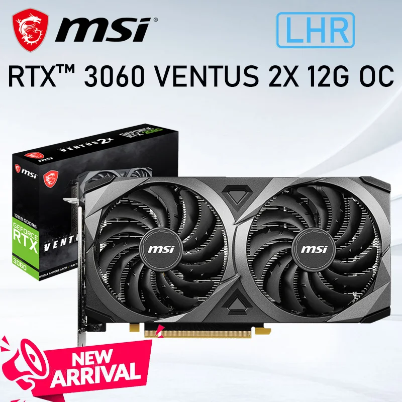 

MSI GeForce RTX 3060 VENTUS 2X 12G OC Graphics card GDDR6 12GB 192bit PCI Express 4.0 16X 8pin RTX 3060 Video Card DisplayPort