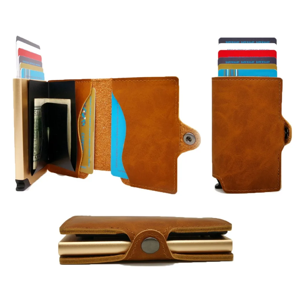 RFID бизнес держатель для кредитных карт мужской алюминиевый кошелек задний