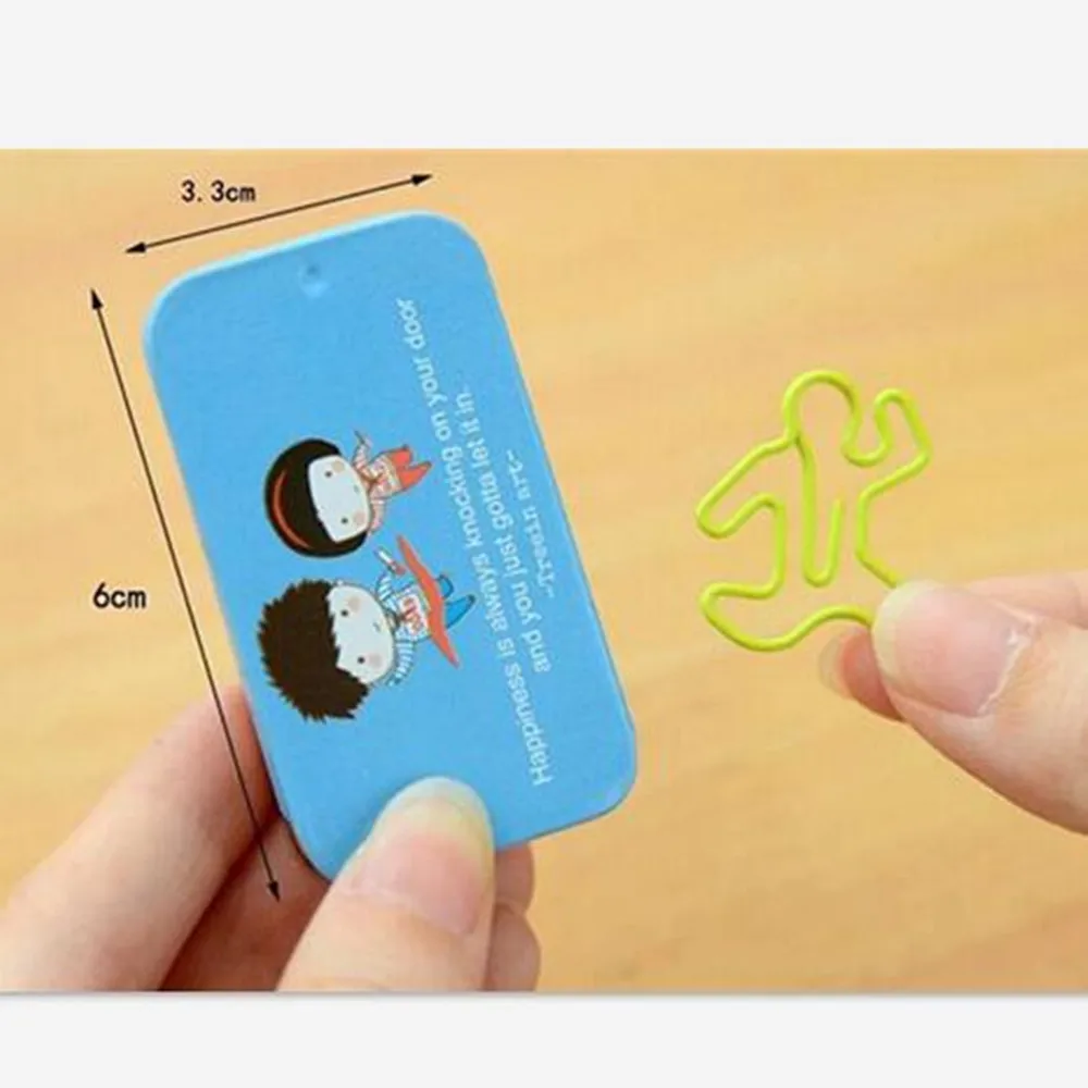 Free Shipping One Box 10 pieces Korea Stationery Novelty Cute Metal Paper Clips School Life Clip Bookmarks |