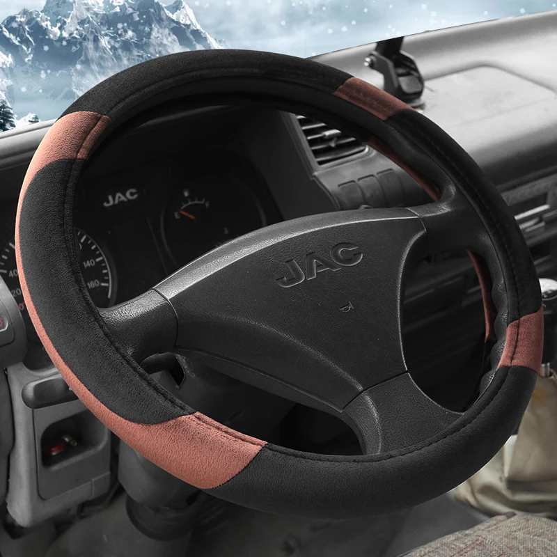 KKYSYELVA черные кожаные чехлы на руль для автомобиля автобуса грузовика 40 42 45 47 50 см