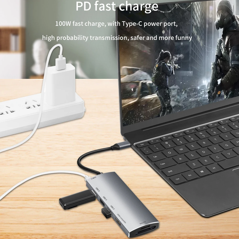 TISHRIC USB3.1 usb концентратора типа C кабель Переходник USB на Мульти 3 0 концентратор 4K