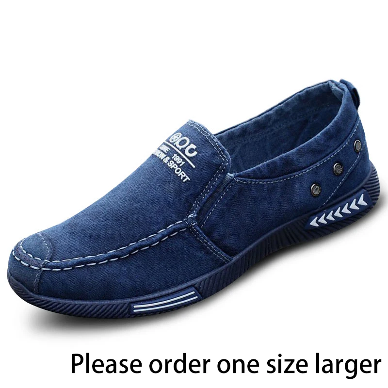 Кеды мужские из денима холщовые кроссовки лоферы без застежки повседневная