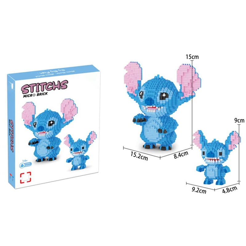 Buy Disney Lilo & Stitch building block cartoon animal image winking guitar assembly model for children's birthday gifts