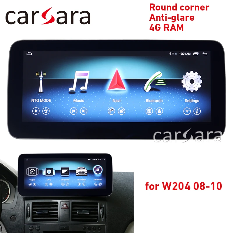 4G ram антибликовый сенсорный экран Android для C Class W204 08-14 W205 GLC 10,2" дисплей gps навигация Радио мультимедийный плеер