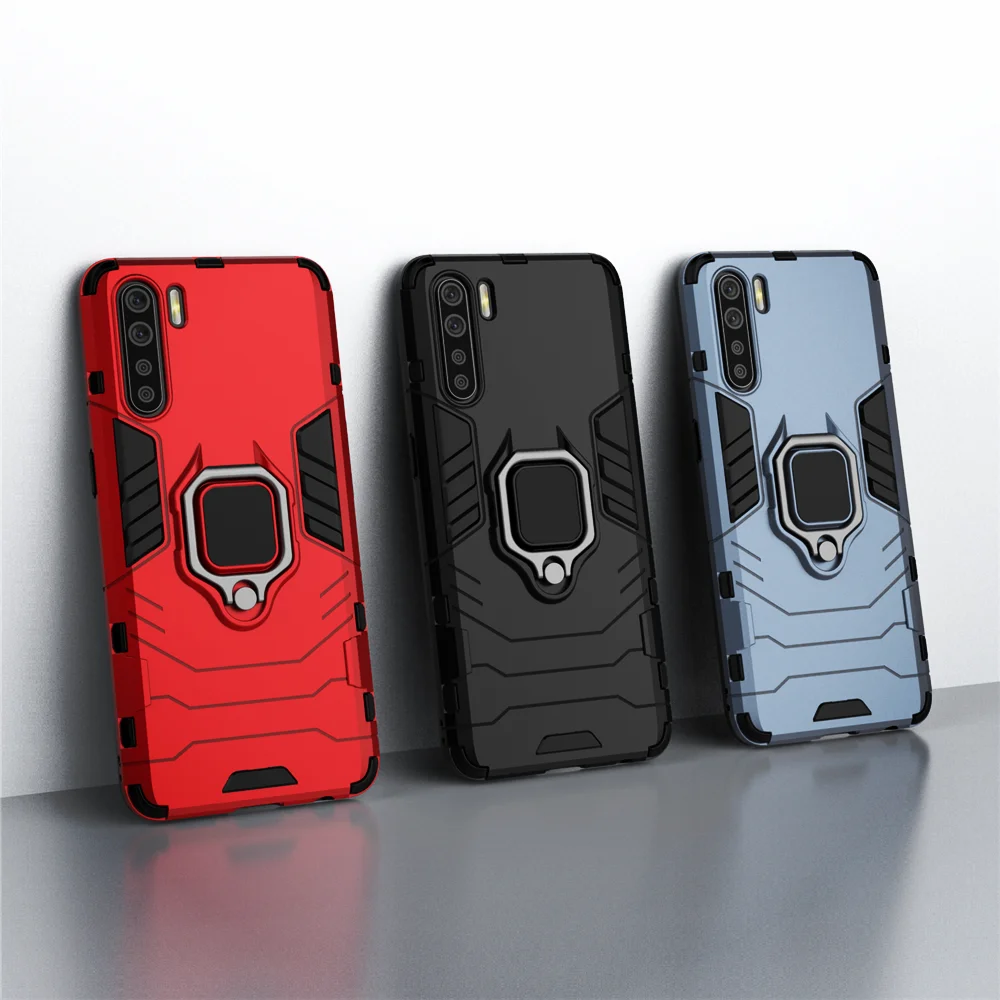 

Ring Holder Case For OPPO A91 Cover Reno 3 4G F15 F 15 Armor Protective Hard Back Cover For OPPO A91 A 91 Case Funda Etui 6.4'