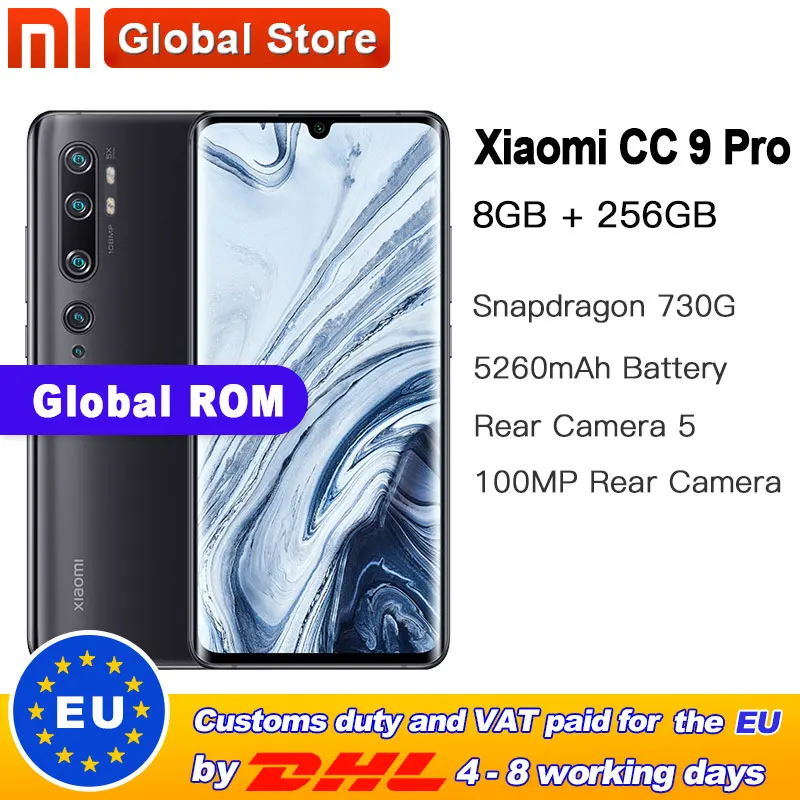 Global Rom Xiaomi Mi CC9 Pro 8 ГБ 256 5260 МП пента камера смартфон аккумулятор мАч 10х оптический