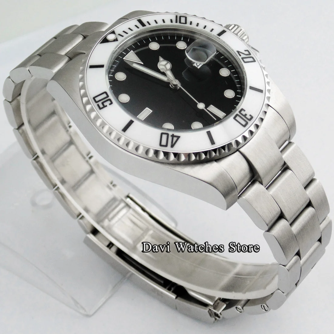 Роскошные стерильные мужские электронные часы 43 мм/40 мм белая керамическая рамка