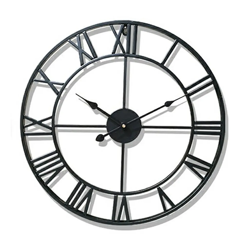 

Clocks Needle Roman Numbers Inside Outdoor Garden Metals Precision Silence Nordic Clothing Ornament Around Living Coration