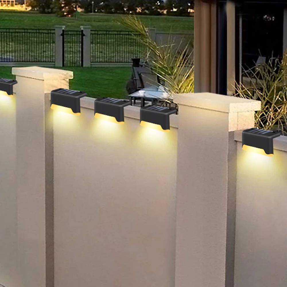 

16 шт. светодиодный солнечный светильник, дорожка, лестница, открытый водонепроницаемый настенный светильник, садовый пейзаж, шаг лестнична...