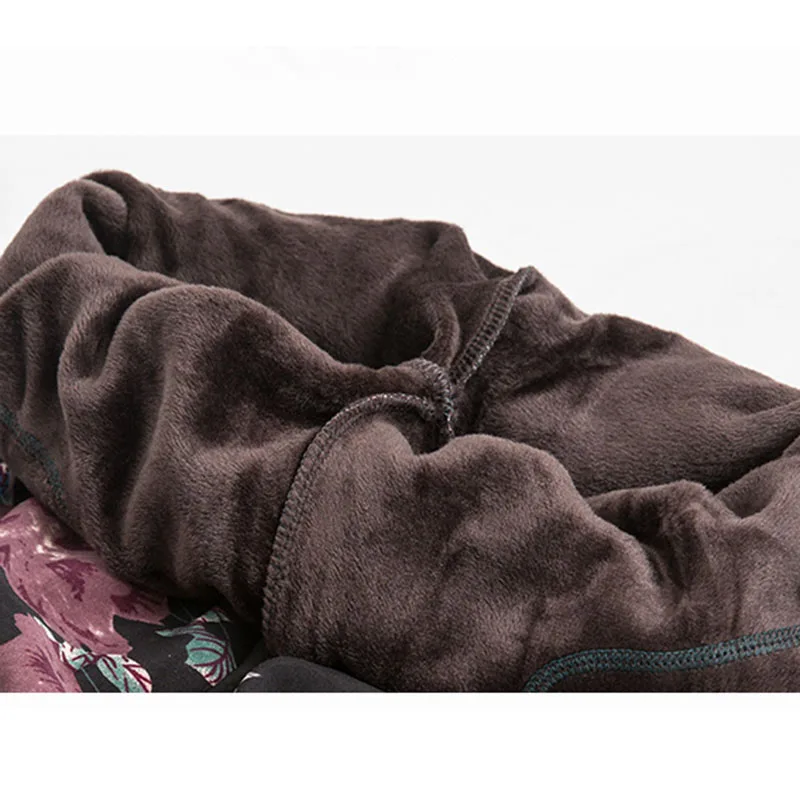 Женские зимние леггинсы женские бархатные теплые штаны с татуировкой модные