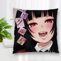 custom double sided square pillow case anime kakegurui cushion covers for home sofa chair decorative pillowcases with zipper