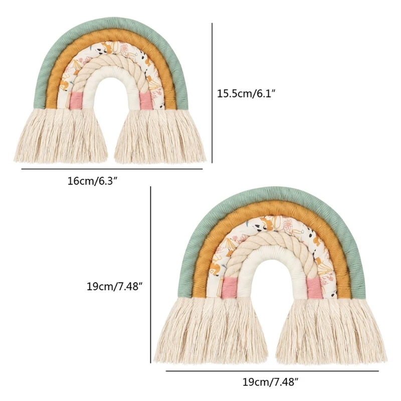 Настенный гобелен в скандинавском стиле ручная работа Радужный декор для