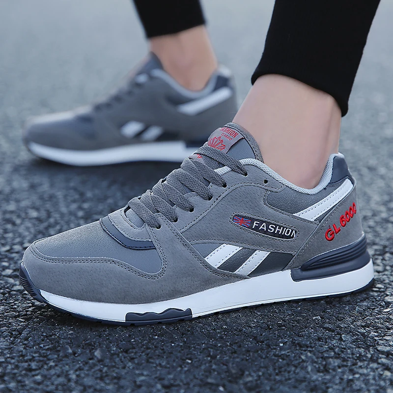 New Trend Trainers Running Shoes Men Retro Leather Casual Sneakers Outdoor Athletic Shoes For Men Streetwear Mens Gym Shoes