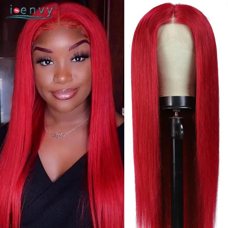

Colored Red Wig Bone Straight Human Hair Wigs Transparent Lace Front Wig For Women Burgundy 99J Lace Front Wig Peruvian Remy Wig