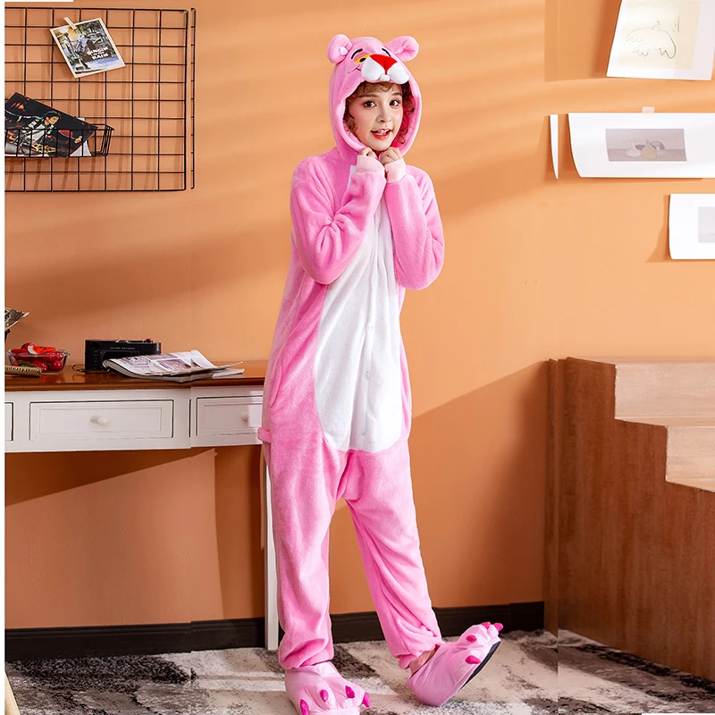 Розовая пантера кигуруми женские Комбинезоны для взрослых пижамы с животными