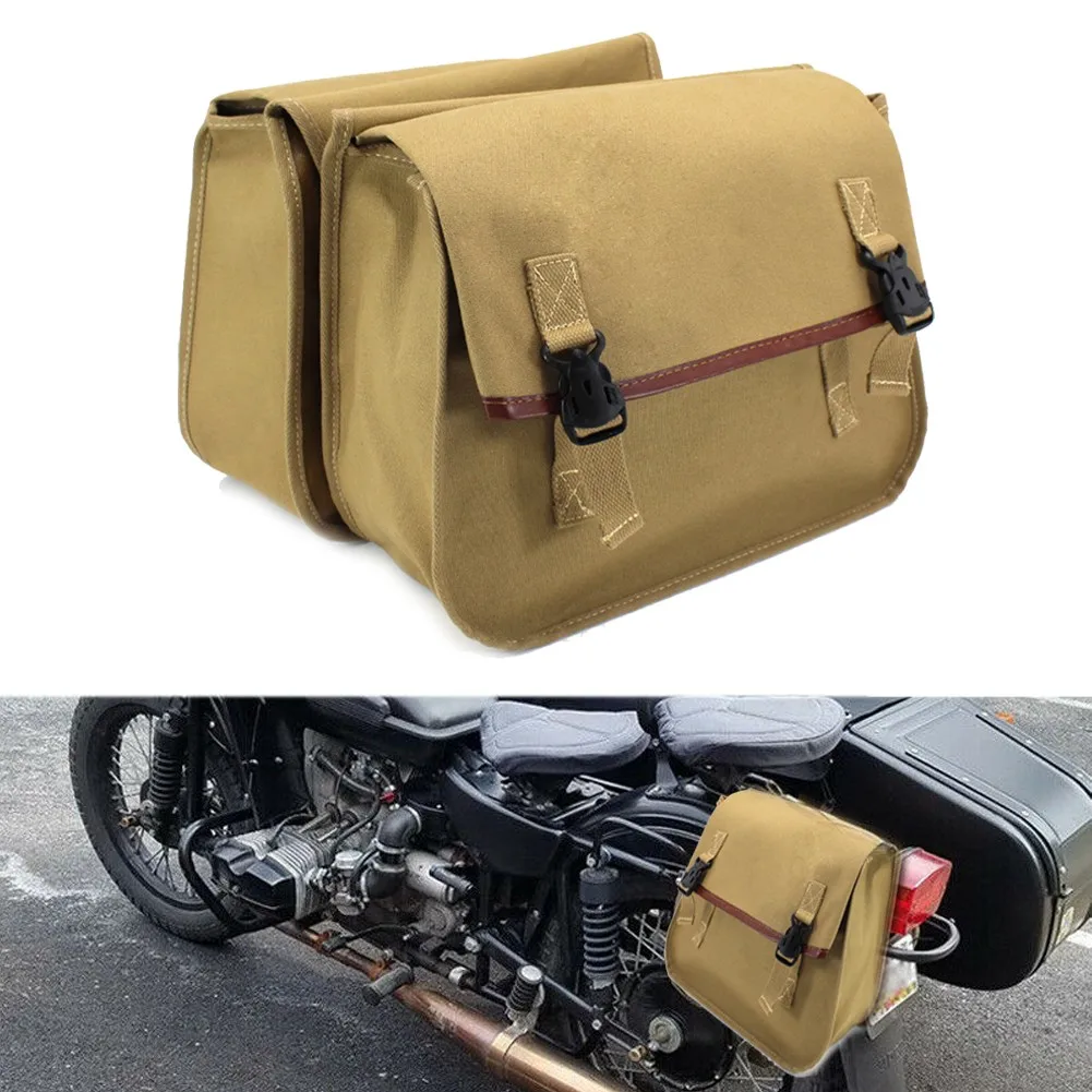 

Motorcycle Saddle Bag Travel Tool Storage Waterproof Canvas Pouch Box Universal Side Bag Back Pannier Riding Canvas Travel Bag